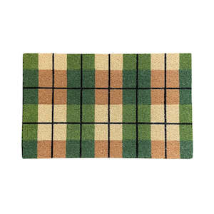 Coir Doormat | Plaid