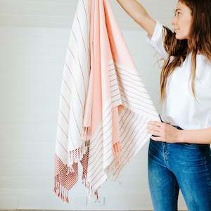 Hand Loom Throw | Hollow Coves | Red
