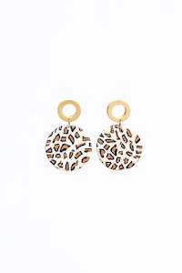 Earrings: Earrings | Round Leopard Print
