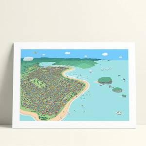 Prints Art: Whangamata Map