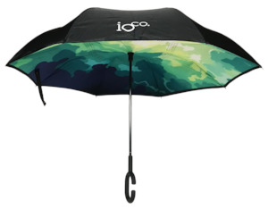 Umbrellas: Reverse Umbrella | Green & Blue Camo