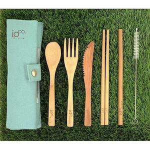 Re-Use Bamboo Cutlery Set | Ocean Blue