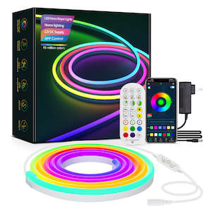 Light: RGB Neon Rope Lights, LED Neon Rope Lights, 3M Music Light Strips for Gaming Rooms, 16 Million Colors, APP Control/WiFi Controller