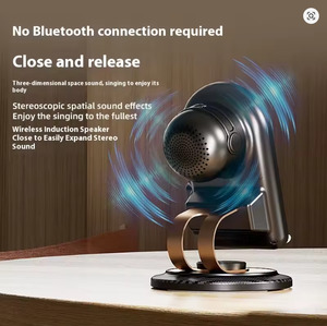Speaker: Induction Speaker Phone Holder Multi-functional Wireless Induction Audio Phone Holder
