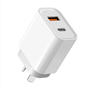 Charger: 45W GaN Fast Charger, 2-Port  Wall Plug with Fast Charging QC3.0, USB-C Power Adapter