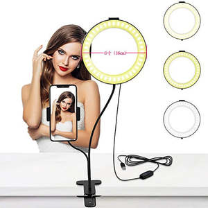 Adjustable LED Selfie Light with Phone Holder, Dual-Color Ring Light for Live St&hellip;