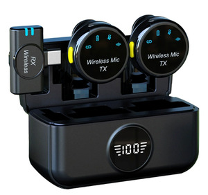 Microphone: Wireless Magnetic Button Collar Microphone Noice reduction Mic 40H Battery Lavalier Mic