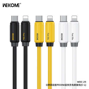 WEKOME Elastic Silicone Super Fast Charging Data Cable C to Lightning 1M