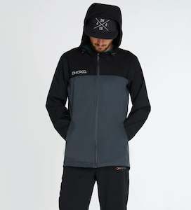 DHaRCO Mens Rain Jacket Black Grey