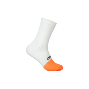 Socks: POC Flair Sock Mid Hydrogen White/Zink Orange