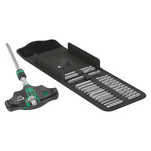 Bicycle Tools: Wera Kraftform T-Handle Ratchet & 17 Piece Bit Set