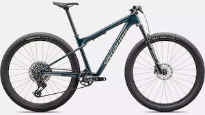 Bikes Full Suspension: 2023 Specialized Epic World Cup Pro Gloss Deep Lake Metallic / Chrome