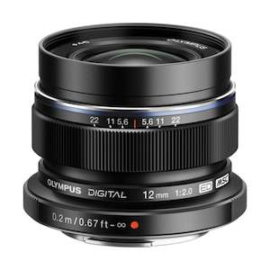 Olympus M.Zuiko Digital ED 12mm f2.0 Lens (Black)