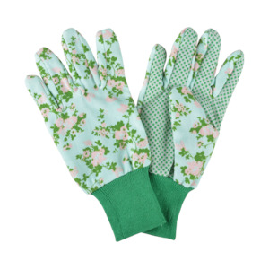 Rose Print Garden Glove - Blue