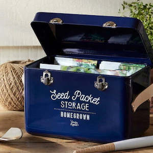 Garden Accessories: Seed Packet Storage Tin - Navy