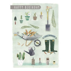 Greeting Cards: Herb Gardener Birthday Card 3D