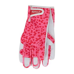 Gardening Gloves: SPROUT Goat Skin Gloves - Cheetah Spot Pink
