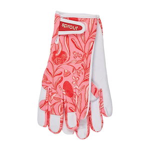Gardening Gloves: SPROUT Goat Skin Gloves - Trailing Natives Red