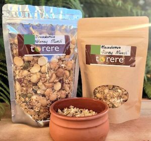 Products: Macadamia Honey - Muesli Cereal - Torere Macadamias %