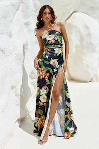 Skirts: MAIORI MAXI SKIRT - BLACK FLORAL