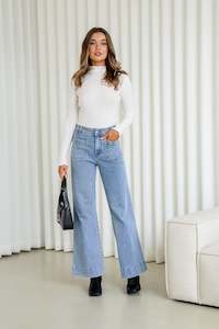 Samsara Collection: Denim Flared Jeans