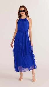 Summer Collection: Mink Pink - Marina Frill Halter Maxi Dress - Sapphire Blue
