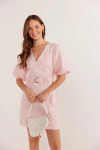 Mink Pink - Kiko Drill Mini Dress - Baby Pink