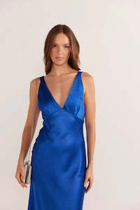 Mink Pink - Aoki Bias Slip Midi Dress - Sapphire Blue