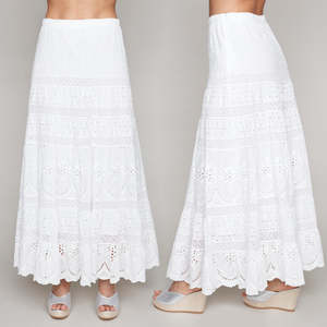 Boho Skirt - Carre Noir Collection - White