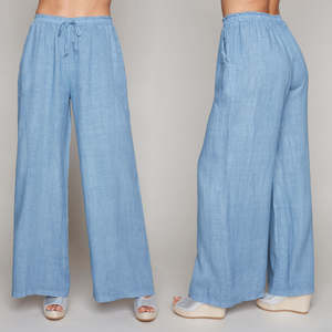 Wide Leg Pants - Carre Noir Collection - Blue