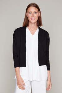 Size Small: Crop Cardi - Carre Noir - Black