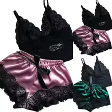 2PCS Women's Lace Sleepwear - Purple