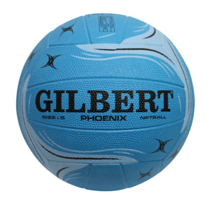 Netballs: Gilbert Phoenix Rubber Netball Size 5 Blue