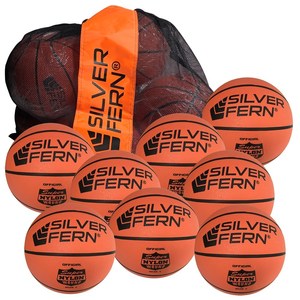Basketballs: Silver Fern Nylon Wound Basketball Set of 8 with Carry Sack