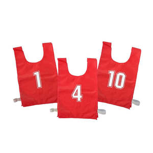 Nylon Sports Bib Set Numbered 1-10 Red