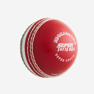 Kookaburra Supa Softa Cricket Ball Red/White Senior