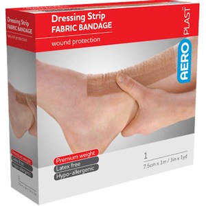 First Aid: Aeroplast Fabric Dressing Strip 7.5cm x 1M Roll