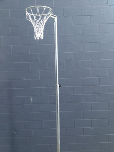 Netball Hoops Nets Goals: Outdoor Telescopic Galvanised Netball Pole  -50NB - With Net Hooks