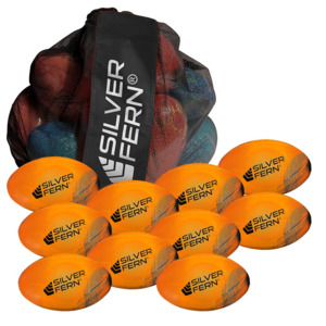 Rugby Balls: Silver Fern Astro Rugby Ball Pack of 10 With Carry Bag Size 2.5