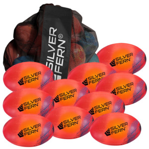Silver Fern Astro Rugby Ball Pack of 10 With Carry Bag Size 5