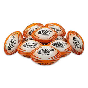 Silver Fern Stellar Rugby Ball Pack of 10 With Carry Bag Size 2.5
