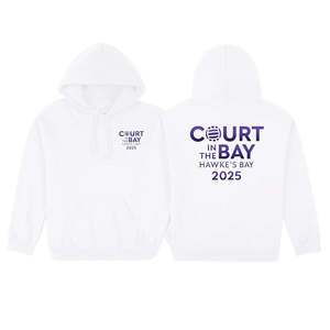Court In The Bay 2025: Court In The Bay 2025 Hoodie White