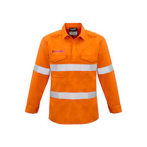 Hi Vis Shirts T Shirts Singlets: Syzmik Workwear | Mens Closed Front Hoop Taped Shirt | ZW134