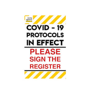 Covid-19 Sign in register sign | 300 x 450 Coreflute Board