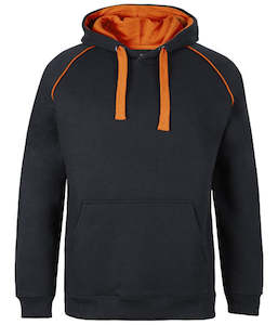 JB’s Adults Contrast Fleecy Hoodie | 3CFH | Black and Orange