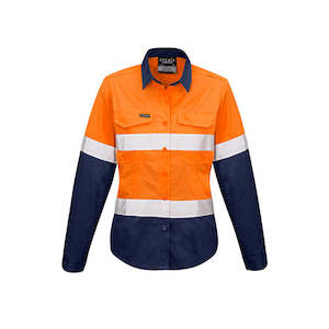 Hi Vis Womens Wear: Syzmik Workwear | Womens Rugged Cooling Taped Hi Vis Spliced Long Sleeve Shirt | ZW720