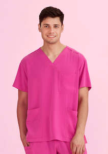 Biz Care | Unisex Pink V-Neck Scrub Top | CST250US
