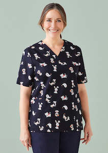 Filters: Biz Care | Womens Printed Best Friends Scrub Top | CST147LS