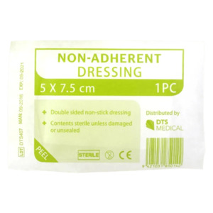 Non adherent Dressings | 7.5 x 5cm Single | MD006