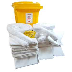 240 Litre Oil Spill kit in Wheelie Bin PREMIUM